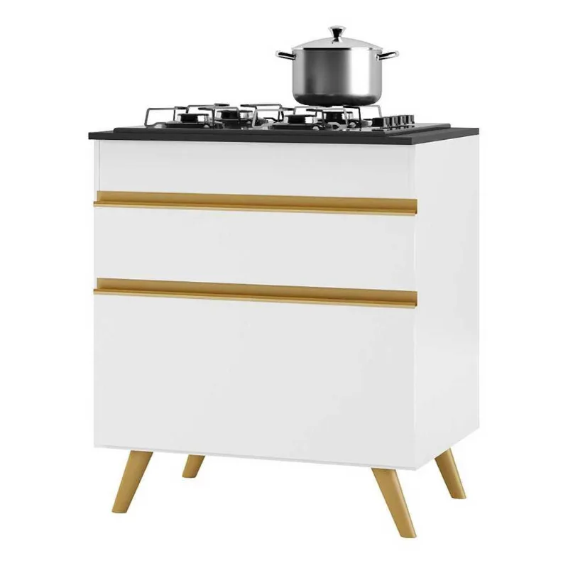 Balcão Cozinha para Cooktop 70cm 1 Porta 1 Gaveta Veneza Multimóveis V3706 - Multimóveis