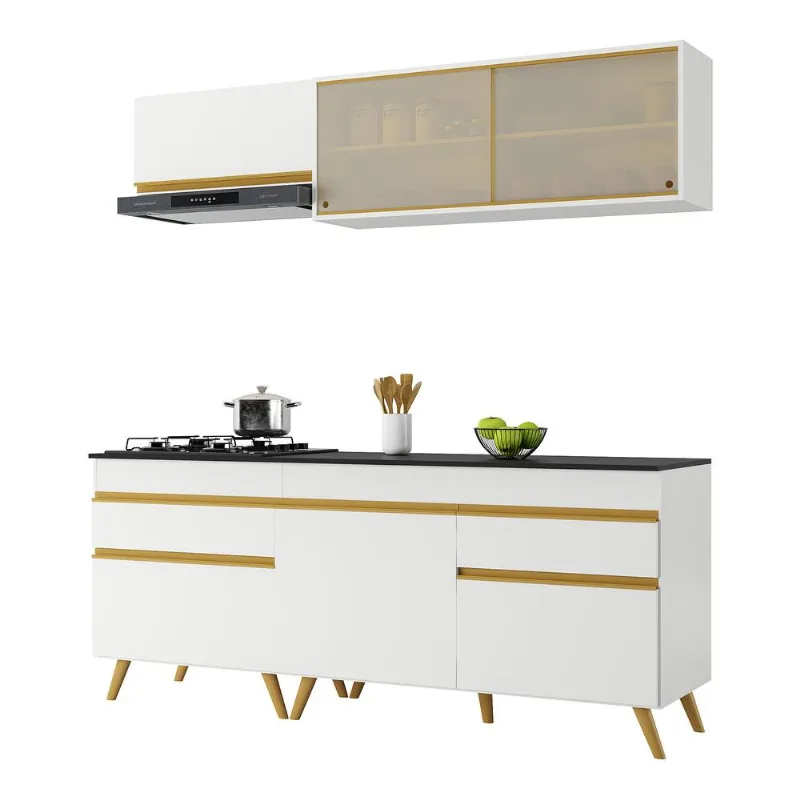 Armário de Cozinha Compacta 190cm Veneza Multimóveis V3707 - Multimóveis
