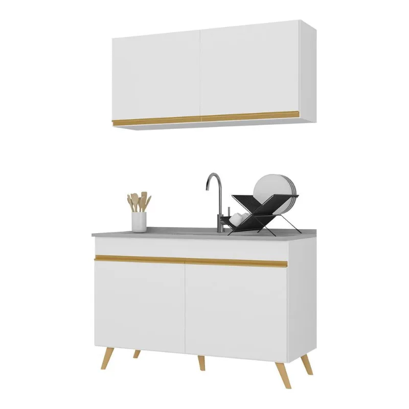 Armário de Cozinha Compacta 120cm Veneza Multimóveis V3748 - Multimóveis
