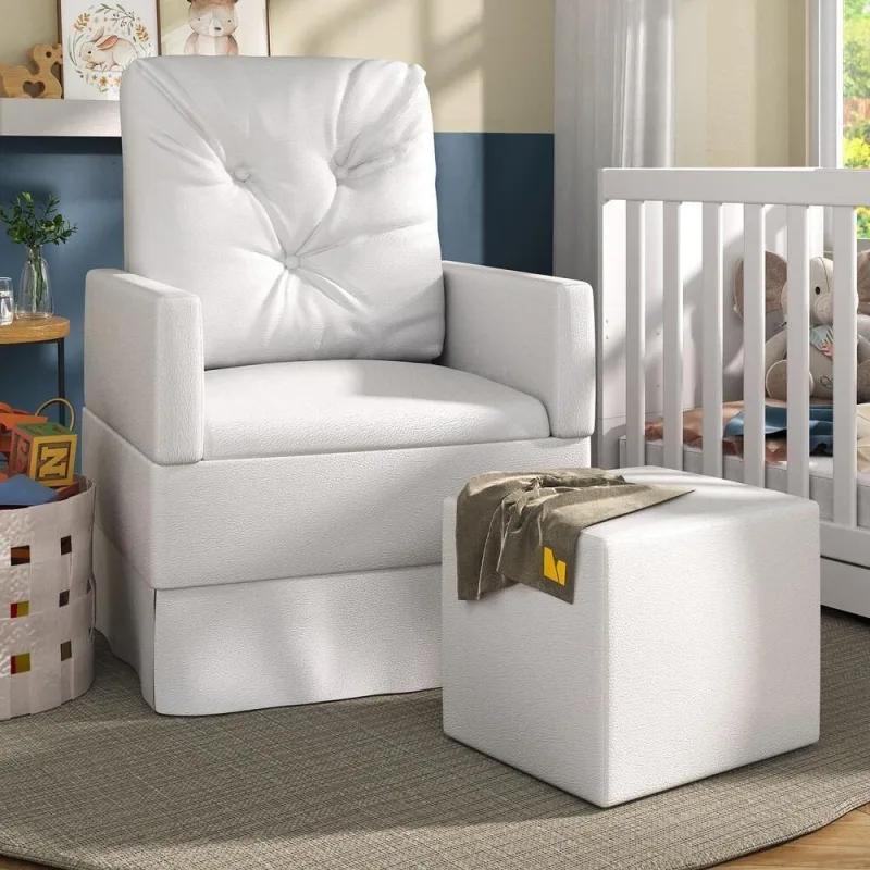 Poltrona+Balanço E Puff Ex4003 Branca Branco - Multimóveis