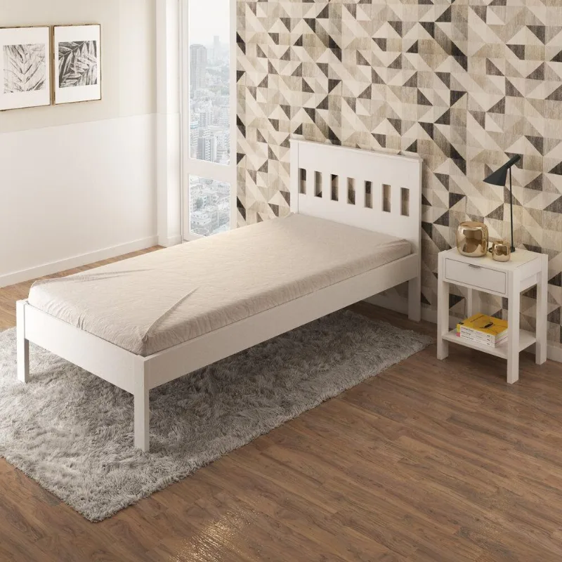Cama de Solteiro para Colchão 88 x 188 cm Multimóveis CR35010 Branca - Multimóveis