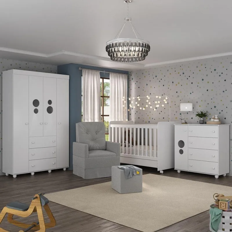 Quarto Completo+Poltrona E Puff Mp4079 - Multimóveis