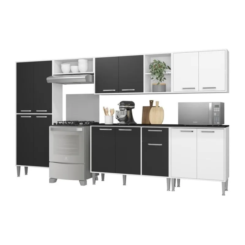 Cozinha Compacta Armário E Balcão Xangai Jazz Multimóveis - OUTRAS - Agro