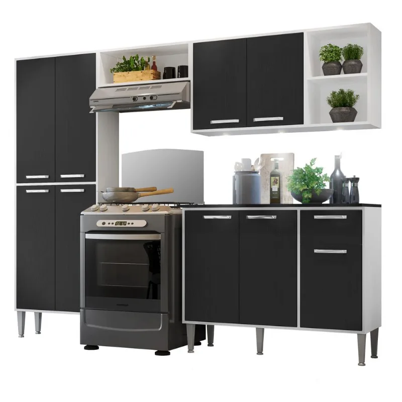 Armário de Cozinha Compacta c/ 3 Leds 4 pçs Xangai Multimóveis V3415