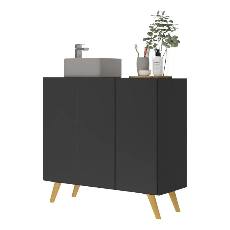 Gabinete Banheiro 3 Portas Retrô 90cm Multimóveis V5030
