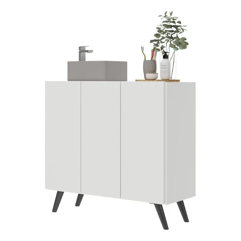 Gabinete Banheiro 3 Portas Retrô 90cm Multimóveis V5030