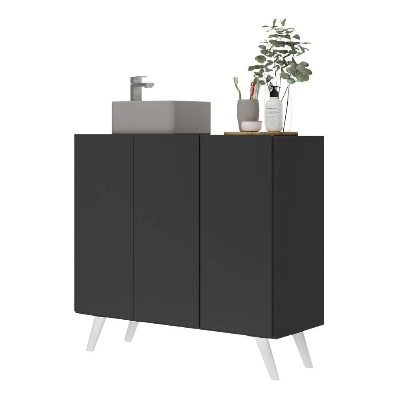 Gabinete Banheiro 3 Portas Retrô 90cm Multimóveis V5030