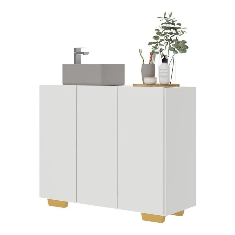 Gabinete Banheiro 3 Portas 90Cm Multimóveis V5031 - Multimóveis