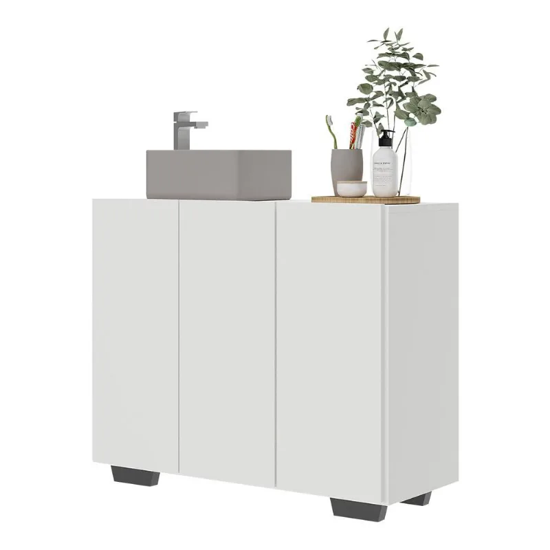Gabinete Banheiro 3 Portas 90cm Multimóveis V5031 - Multimóveis