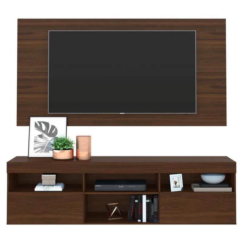 Rack Com Painel Tv 65" Flórida Multimóveis V3059 Madeirado Duna - Multimóveis