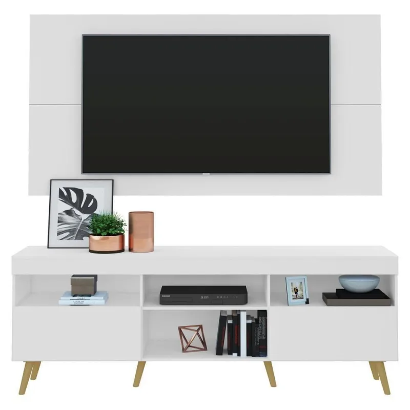 Rack Com Painel E Suporte 65" Retrô Multimóveis V3134 - Multimóveis