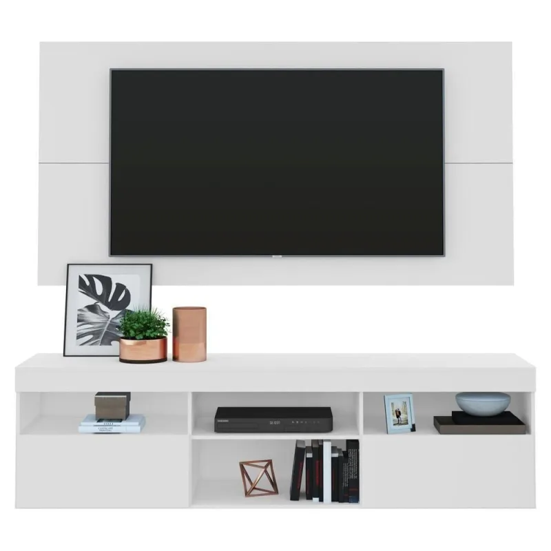 Rack Com Painel 65" Multimóveis V3299 Branco - OUTRAS