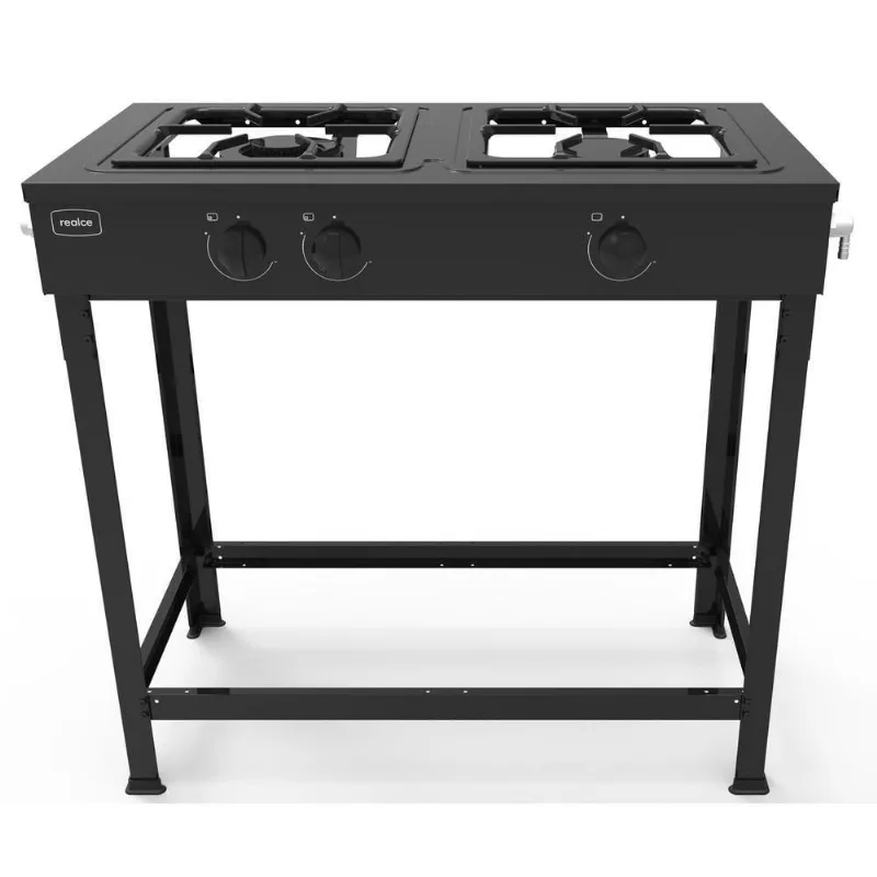 Fogão Industrial 2 Bocas Baixa Pressão Sem Forno Realce Cr219 Preto Preto N/a - Multimóveis