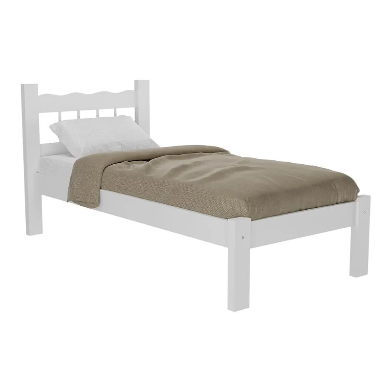 Cama Solteiro Madeira Maciça para Colchão 78/88 x 188cm Madri Multimóveis VCR4141 - Multimóveis