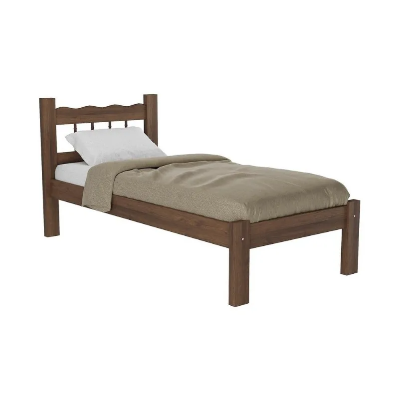 Cama Solteiro Madeira Maciça com Colchão Incluso Madri Multimóveis VCR4161 - Multimóveis