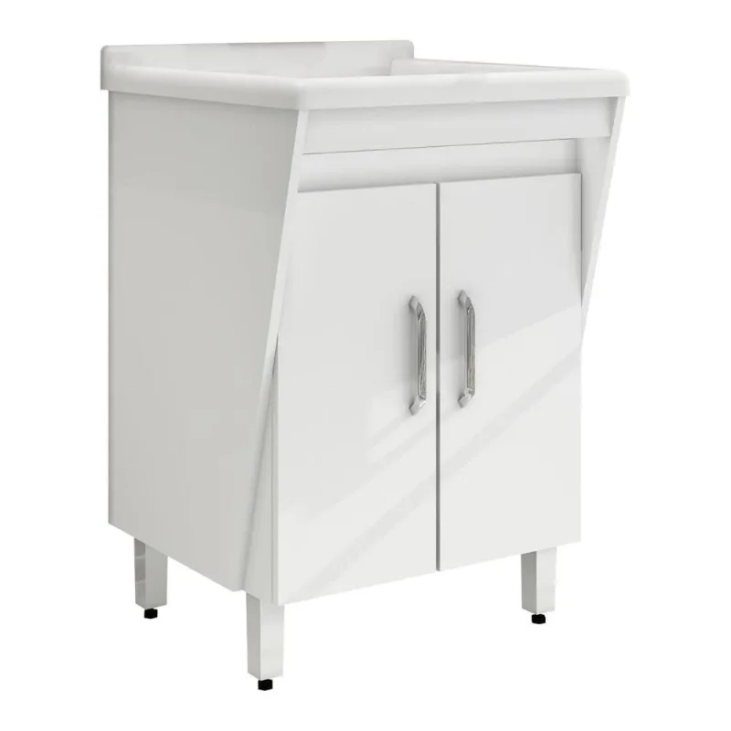 Tanque De Lavar Roupas 40 Litros Com Gabinete 2 Portas Multimóveis Vcr10063 Branco - Multimóveis