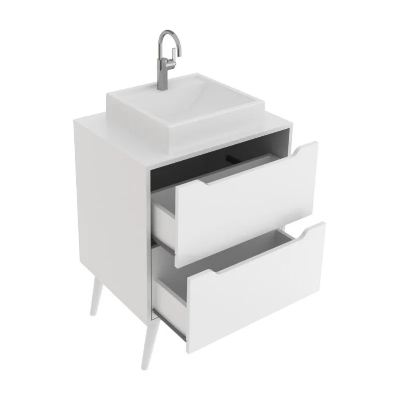 Gabinete Banheiro 60cm 2 Gavetas Retrô Multimóveis CR10119 - Multimóveis