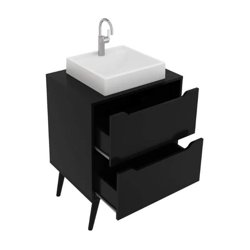 Gabinete Banheiro 60cm 2 Gavetas Retrô Multimóveis CR10119