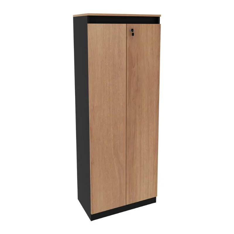 Armário Escritório 2 Portas Multimóveis CR25048 Amêndoa/Preto - Multimóveis