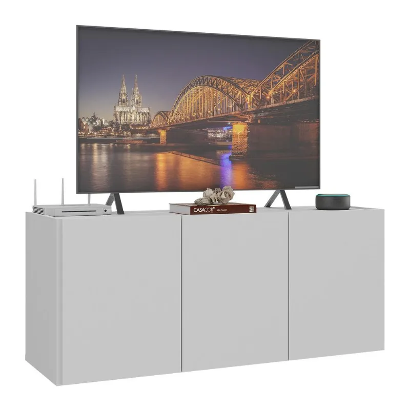 Rack para TV até 32 Polegadas com 3 Portas Suspenso Multimóveis MP1066 - Multimóveis