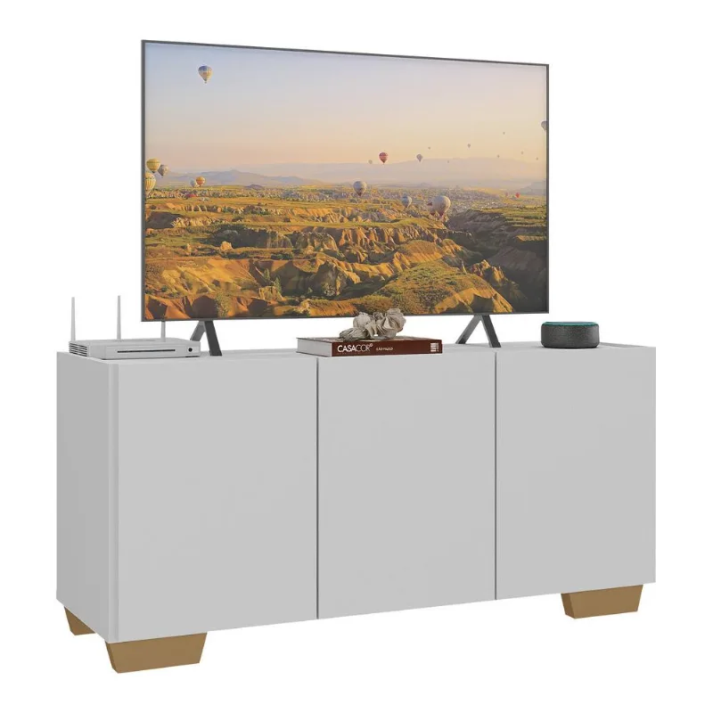Rack para TV até 32 Polegadas com 3 Portas Multimóveis MP1068