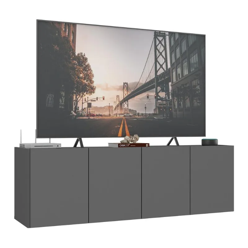 Rack para TV até 50 Polegadas com 4 Portas Suspenso Multimóveis MP1070