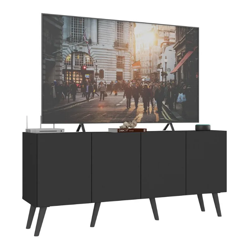 Rack Retrô para TV até 50 Polegadas com 4 Portas Multimóveis MP1071 - Multimóveis