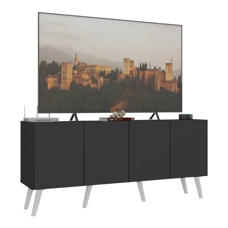 Rack Retrô para TV até 50 Polegadas com 4 Portas Multimóveis MP1071 - Multimóveis