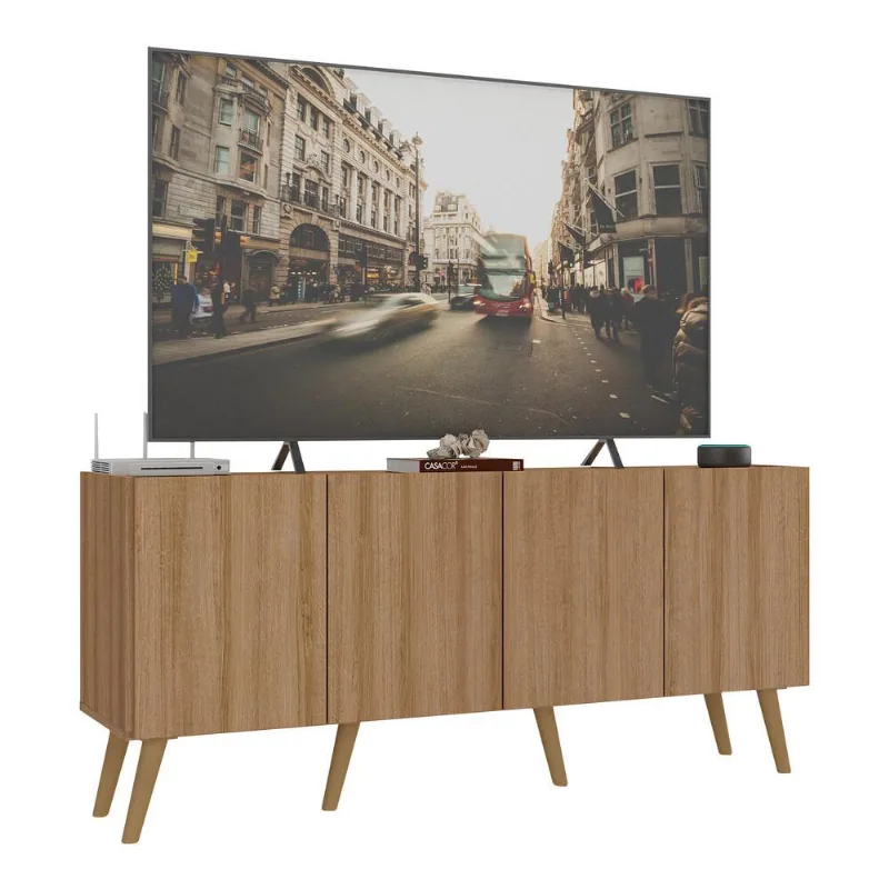 Rack Retrô para TV até 50 Polegadas com 4 Portas Multimóveis MP1071 - Multimóveis