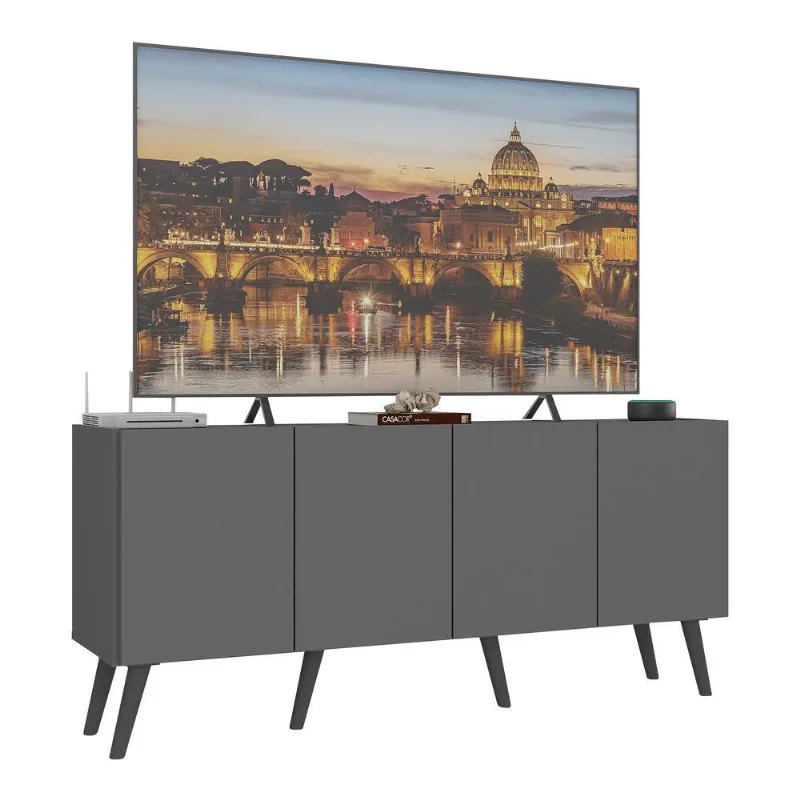 Rack Retrô para TV até 50 Polegadas com 4 Portas Multimóveis MP1071 - Multimóveis