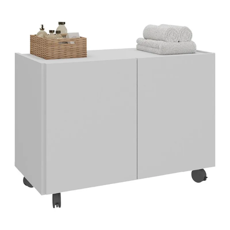 Gabinete Armário de Banheiro 62,5cm com Rodízios 2 Portas Multimóveis MP5043 - Multimóveis