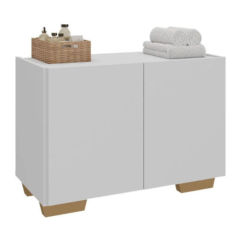 Gabinete Armário de Banheiro 62,5cm 2 Portas com Pés Multimóveis MP5046