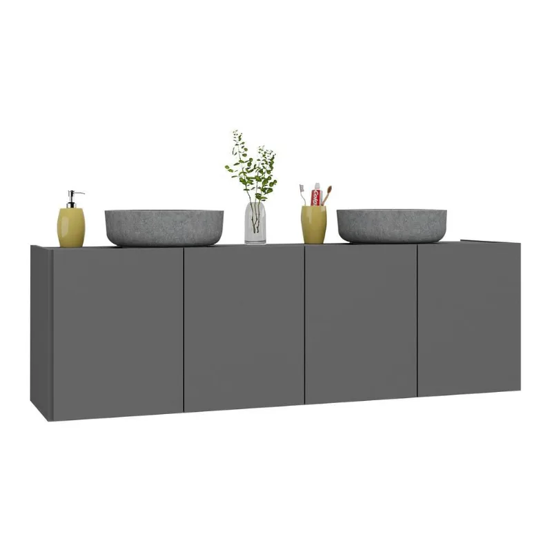 Gabinete de Banheiro 123,5cm Suspenso 4 Portas Multimóveis MP5047