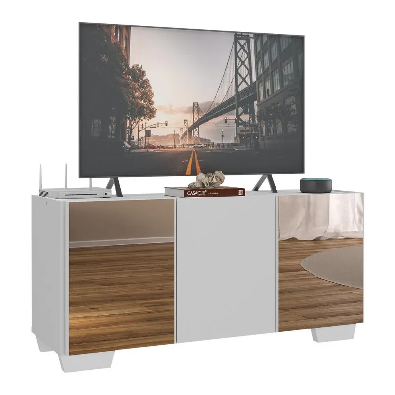 Rack TV até 32 Polegadas com Espelhos 3 Portas Multimóveis MP1079 - Multimóveis