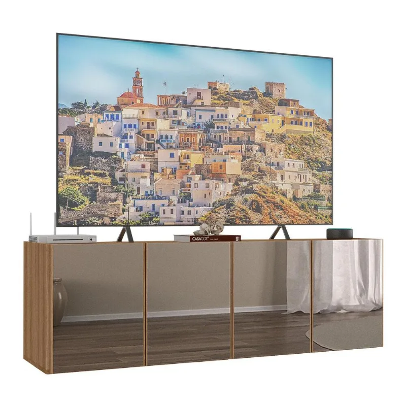 Rack TV até 50 Polegadas 4 Portas Suspenso com Espelhos Multimóveis MP1081