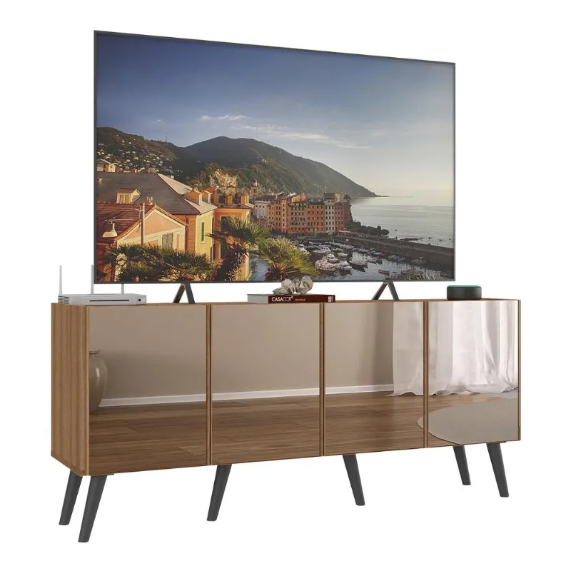 Rack TV até 50 Polegadas 4 Portas Retrô com Espelhos Multimóveis MP1082 - Multimóveis