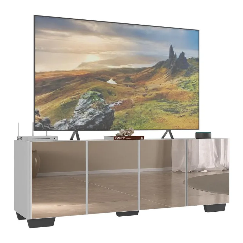 Rack TV até 50 Polegadas com Espelhos 4 Portas Multimóveis MP1083
