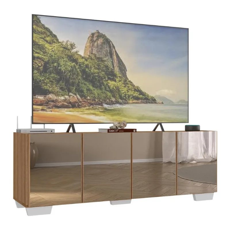 Rack TV até 50 Polegadas com Espelhos 4 Portas Multimóveis MP1083 - Multimóveis