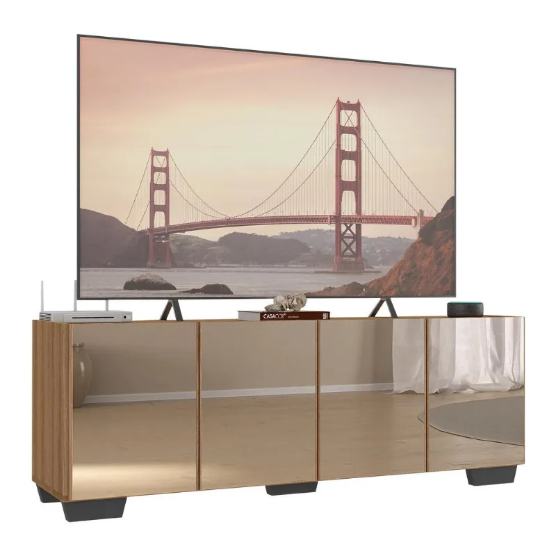Rack TV até 50 Polegadas com Espelhos 4 Portas Multimóveis MP1083 - Multimóveis