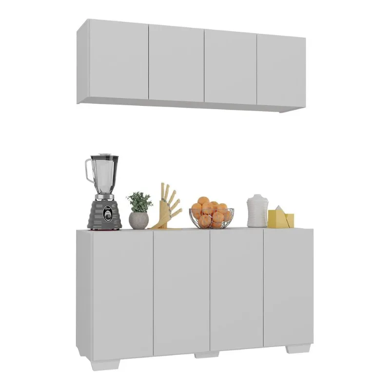 Kit Armário de Cozinha Aéreo e Balcão 4 Portas Multimóveis MP2171 - Multimóveis