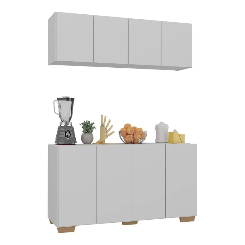 Kit Armário de Cozinha Aéreo e Balcão 4 Portas Multimóveis MP2171 - Multimóveis