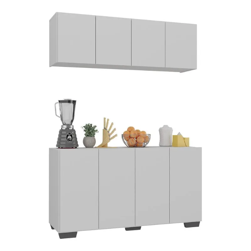 Kit Armário de Cozinha Aéreo e Balcão 4 Portas Multimóveis MP2171