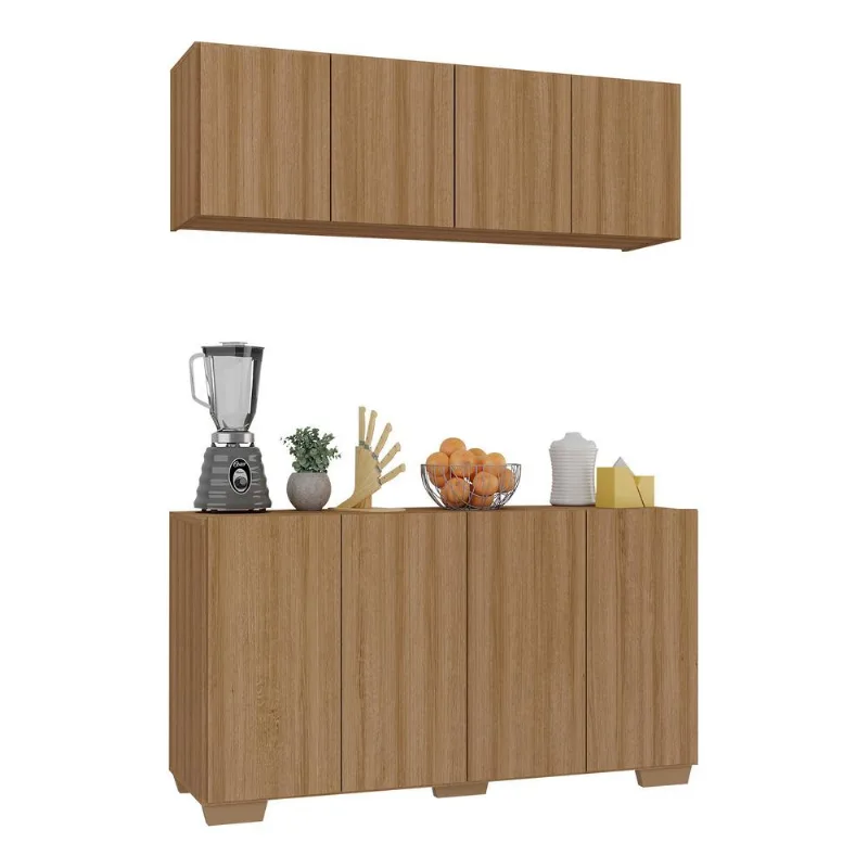 Kit Armário de Cozinha Aéreo e Balcão 4 Portas Multimóveis MP2171 - Multimóveis