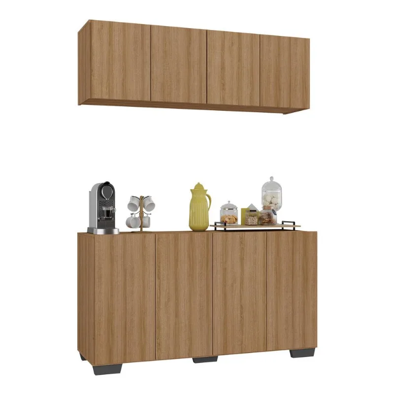 Conjunto Cantinho do Café Armário e Aparador 4 portas Multimóveis MP1085