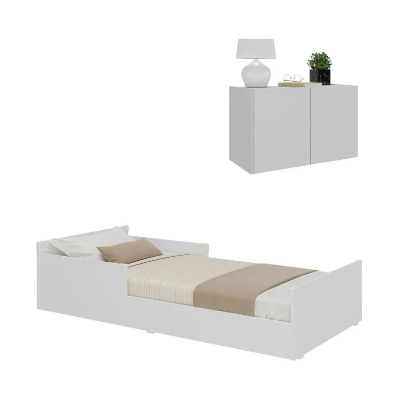 Minicama Infantil Montessoriana e Mesa Cabeceira 2 Portas Multimóveis MP4205 - Multimóveis