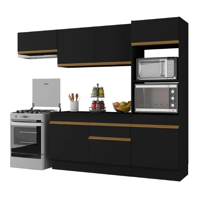 Armário de Cozinha Compacta 4 peças com Rodapé MP2176 Made Multimóveis - Multimóveis
