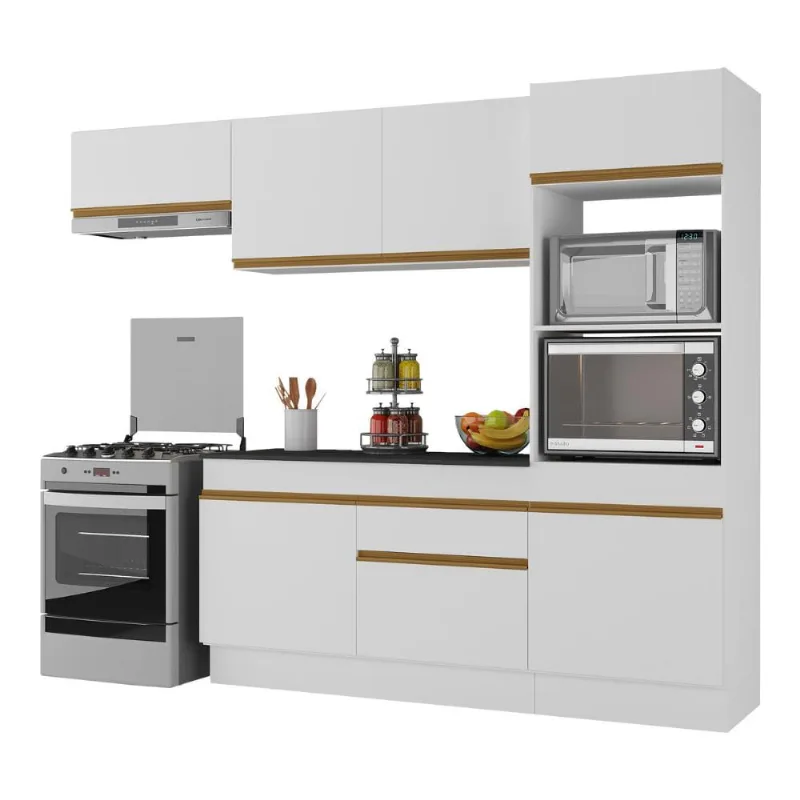 Armário de Cozinha Compacta 4 peças com Rodapé MP2176 Made Multimóveis
