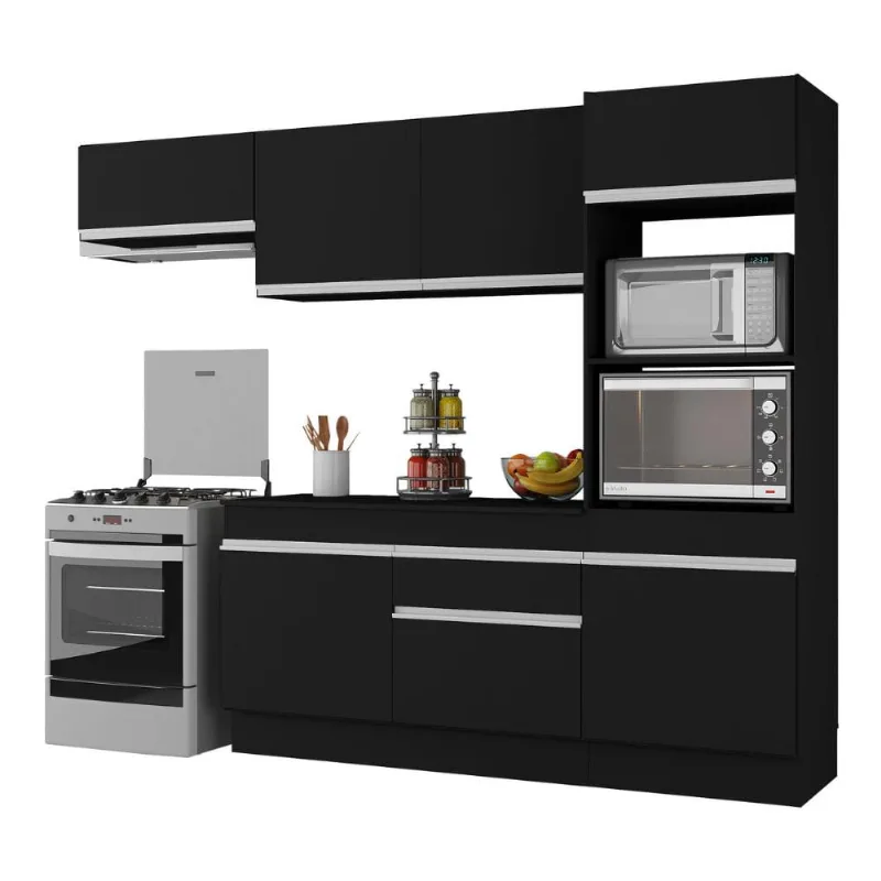 Armário de Cozinha Compacta 4 peças com Rodapé MP2176 Made Multimóveis - Multimóveis