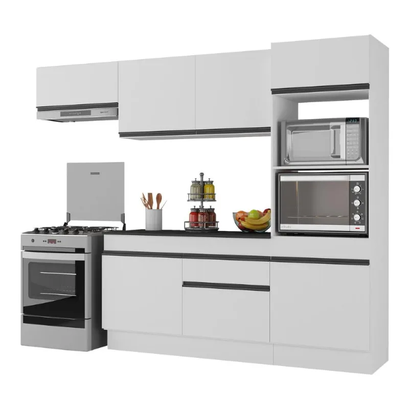 Armário de Cozinha Compacta 4 peças com Rodapé MP2176 Made Multimóveis - Multimóveis