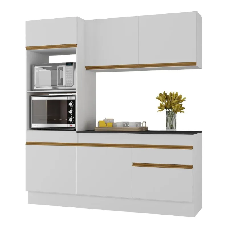 Armário de Cozinha Compacta 3 peças com Rodapé MP2177 Made Multimóveis - Multimóveis